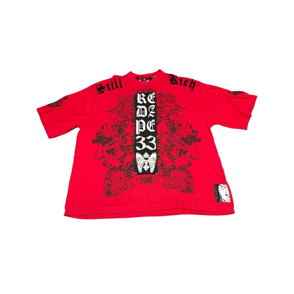 Red Ape Shirt Mens 4XL “Still King” Short Sleeve Hip Hop Streetwear Patch Y2K